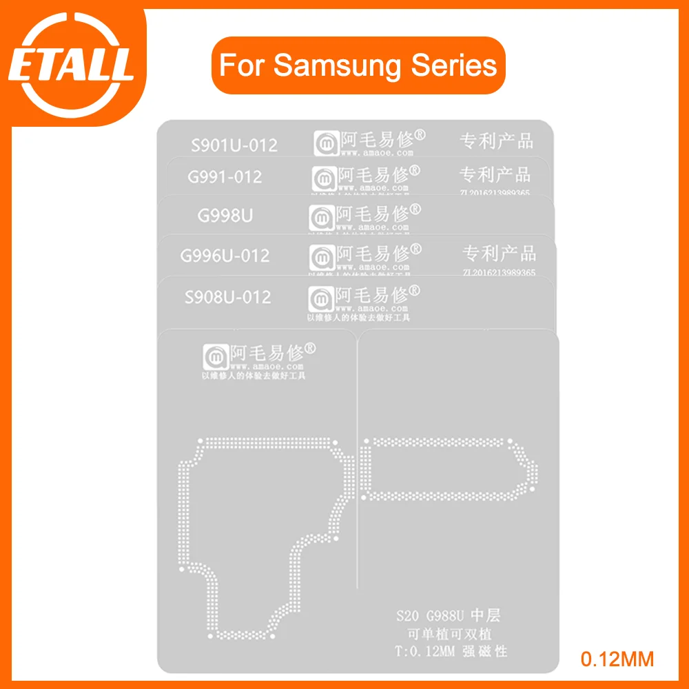 Estêncil Reballing Bga para Samsung Solda de Camada Média Mainboard S10 S20 S21 S22 S23 Ultra Note 20 Zfold Série Zflip 5g