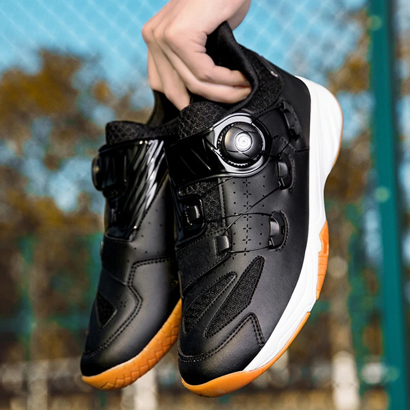 Men Women Badminton Shoes Table Tennis Shoes for Volleyball Handball Sports Sneakers Anti-Skid Breathable Field Training Shoes