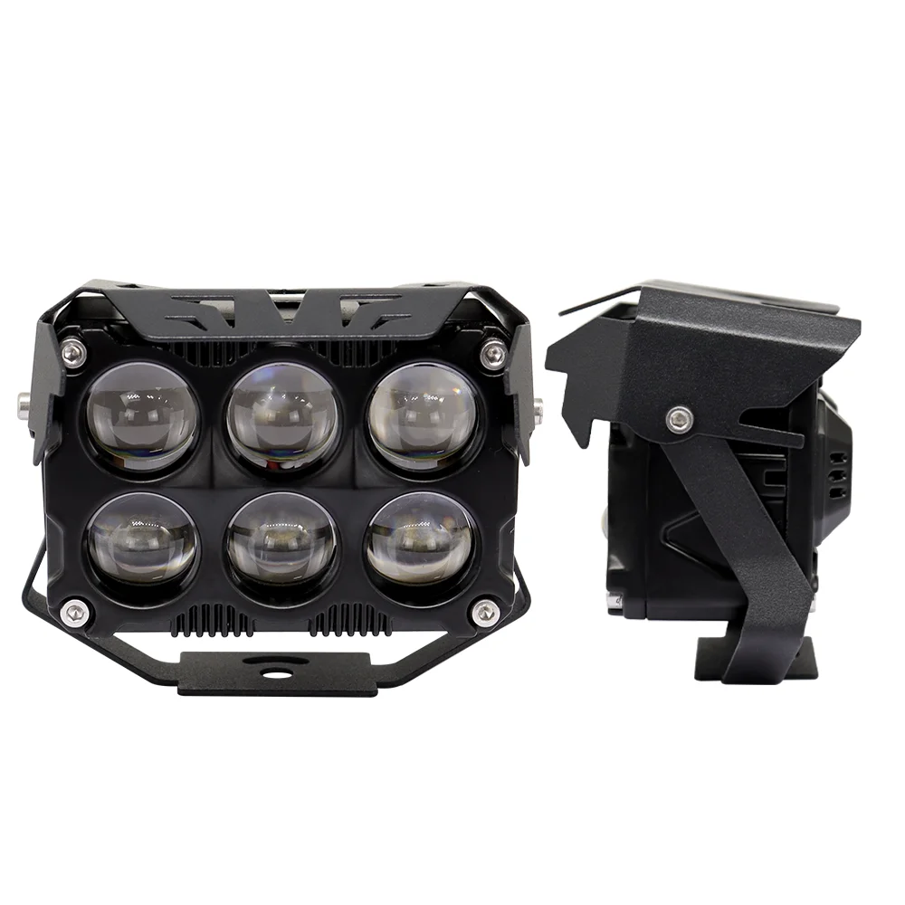 

6Lens Dual Color White Yellow Driving Light Spotlight 6lens Auxiliary Motorcycle Spotlight Universal for Jeep Car Offroad SUV