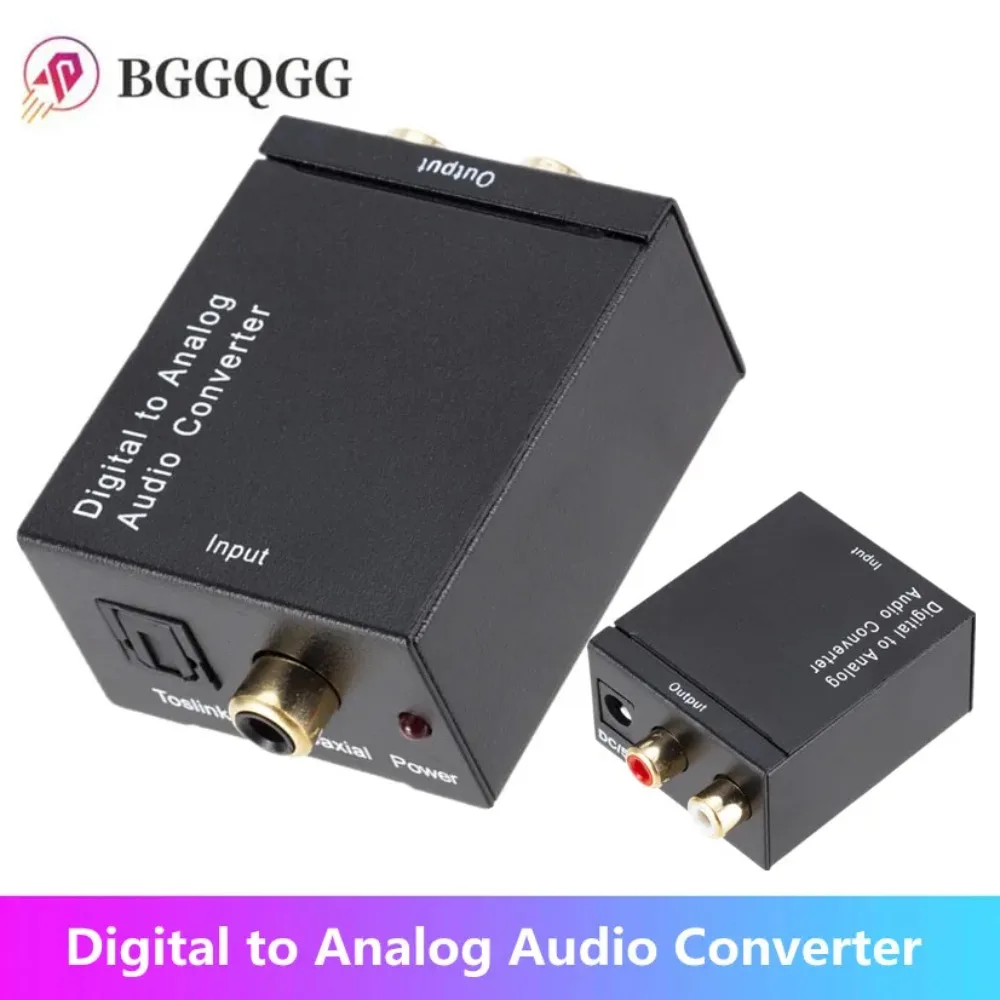 

BGGQGG Digital to Analog Audio Converter Digital Coaxial/Optical Fiber to Analog Box Digital to Analog Converter Box