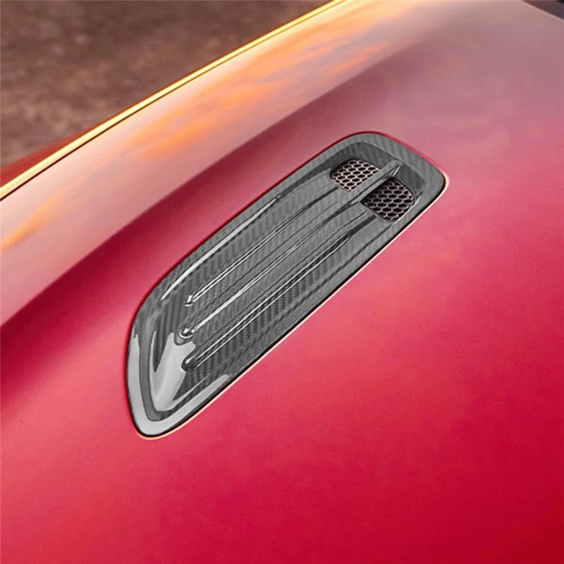 

Innovative Engine Hood Vent Decorative Cover Hood Air Vent Decorative Cover Real Carbon Fiber Sticker