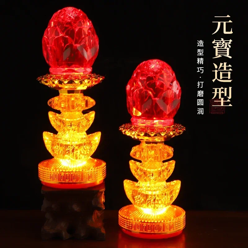 Electric Candle Altar Buddha Lamp God of Wealth Lamp Pilot Lamp Buddha Lamp Domestic Buddhist Hall Worship Buddha Front Fairy