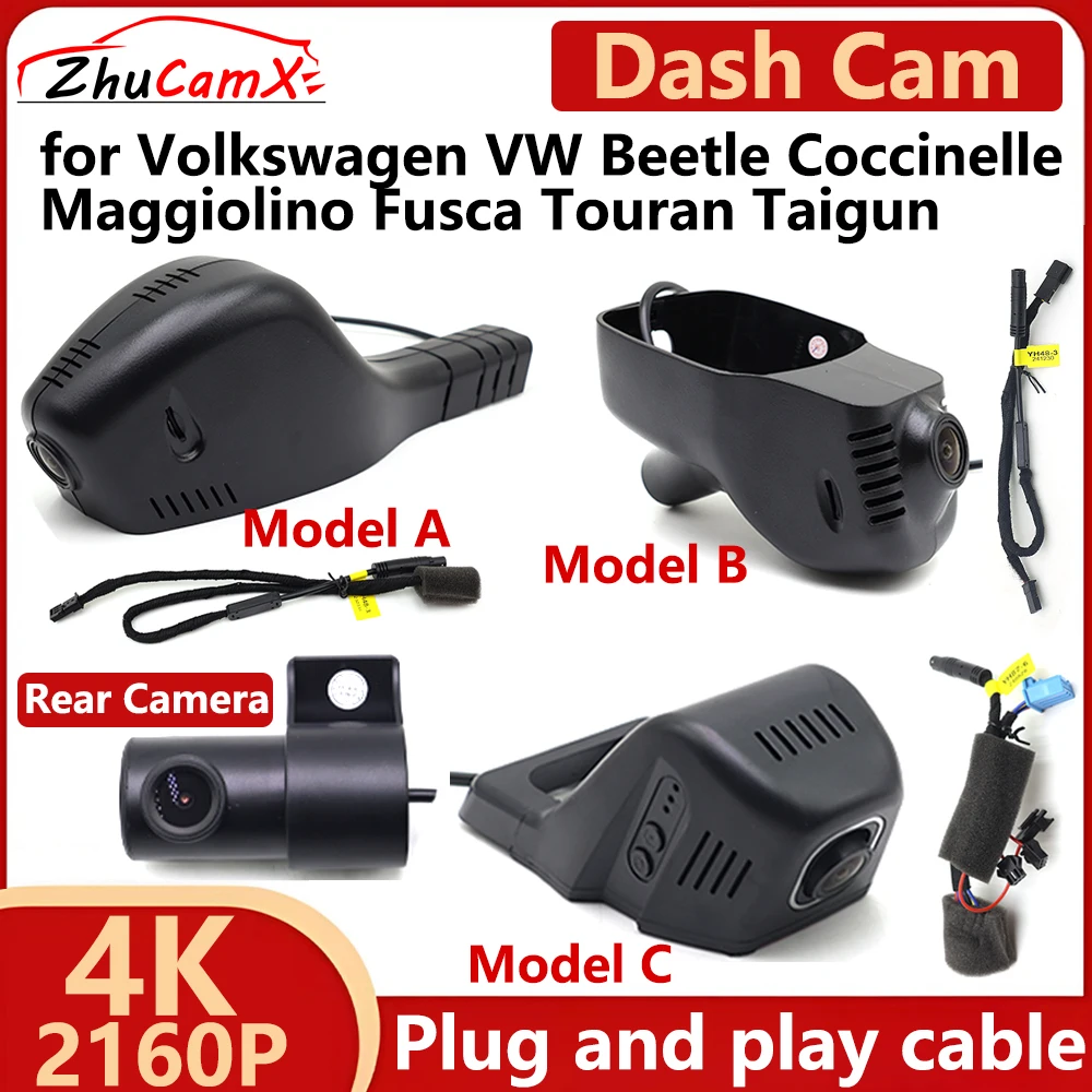 

for Volkswagen VW Beetle Coccinelle Maggiolino Fusca Touran Taigun 4K UHD 2160P Car DVR Dash Cam Camera Night Vision Recorder