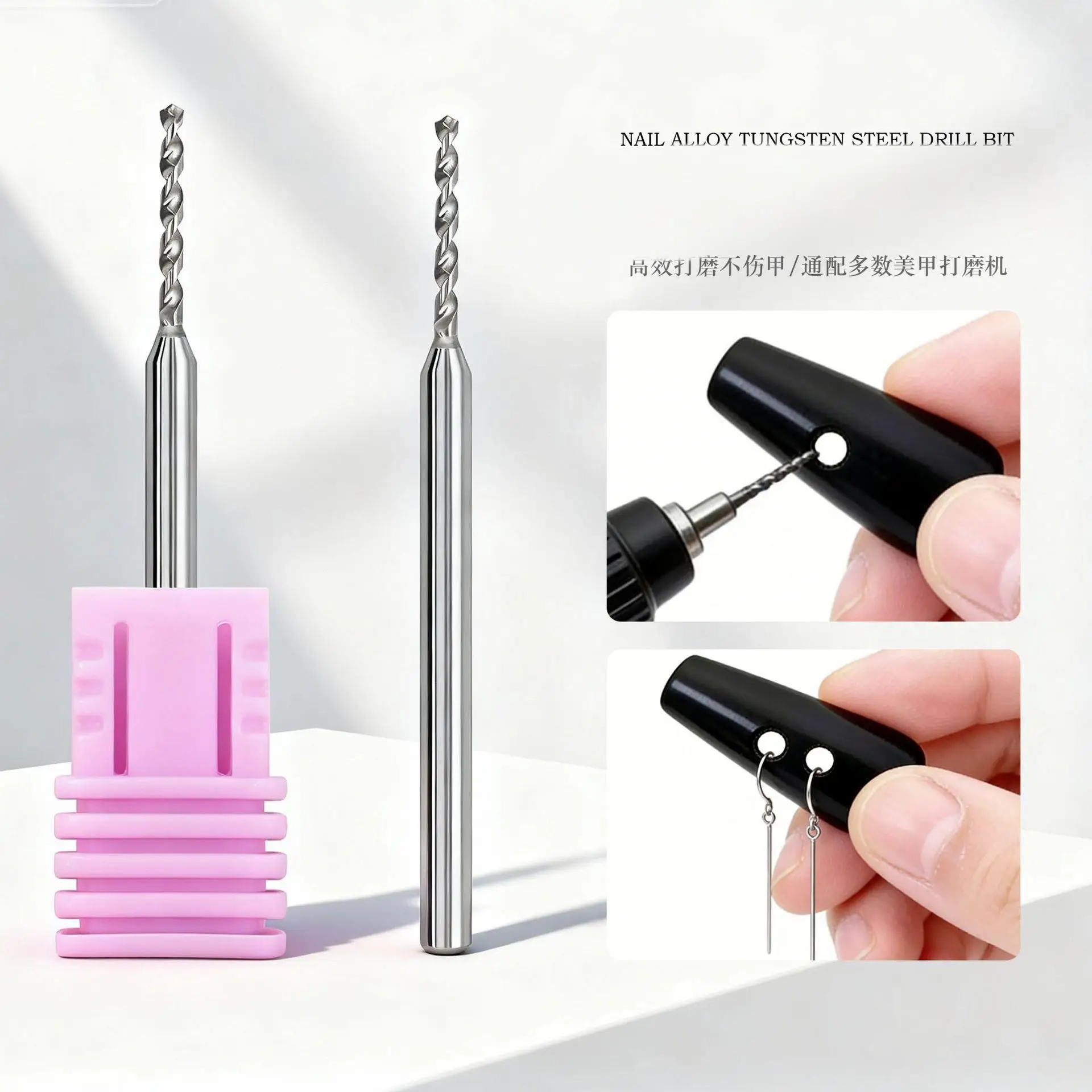 Nail Alloy Tungsten Steel Spiral Flute Wear Resistant Drill Bit For Holes In Acrylic Nails And Gel Extensions Nail Making