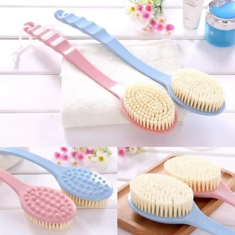 Exfoliator Skin Massager Cleaning Brush Soft Body Scrubber Shower Exfoliating Scrubs Long Handle Bath Brush Bathroom Accessories