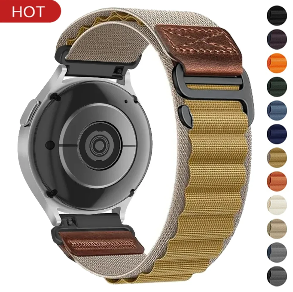 Alpine Nylon-Armband mit Schlaufe für Samsung Galaxy Watch 7/FE/6/5/4/6 Classic/Active 2, 20 mm, 22 mm, Armband für Huawei GT7-6-5-4, 46 mm.