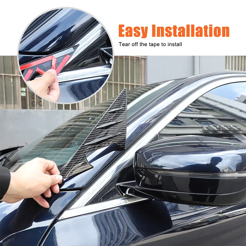 

ABS Carbon Fiber For BMW 5 Series G30 2018-2023 Rearview Mirror Side Triangle Spoiler Decorative Sticker Car Accessories