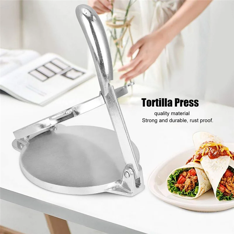 M11K-Tortilla Press Maker,Aluminum Alloy Construction, Foldable DIY Tool For Quesadilla Roti Making