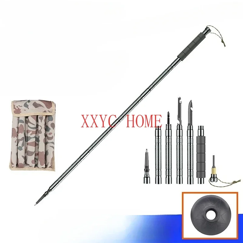 

Trekking Stick Outdoor Self-defense Stick Field Survival with Knife Cane Hiking Climbing Crutches Equipment