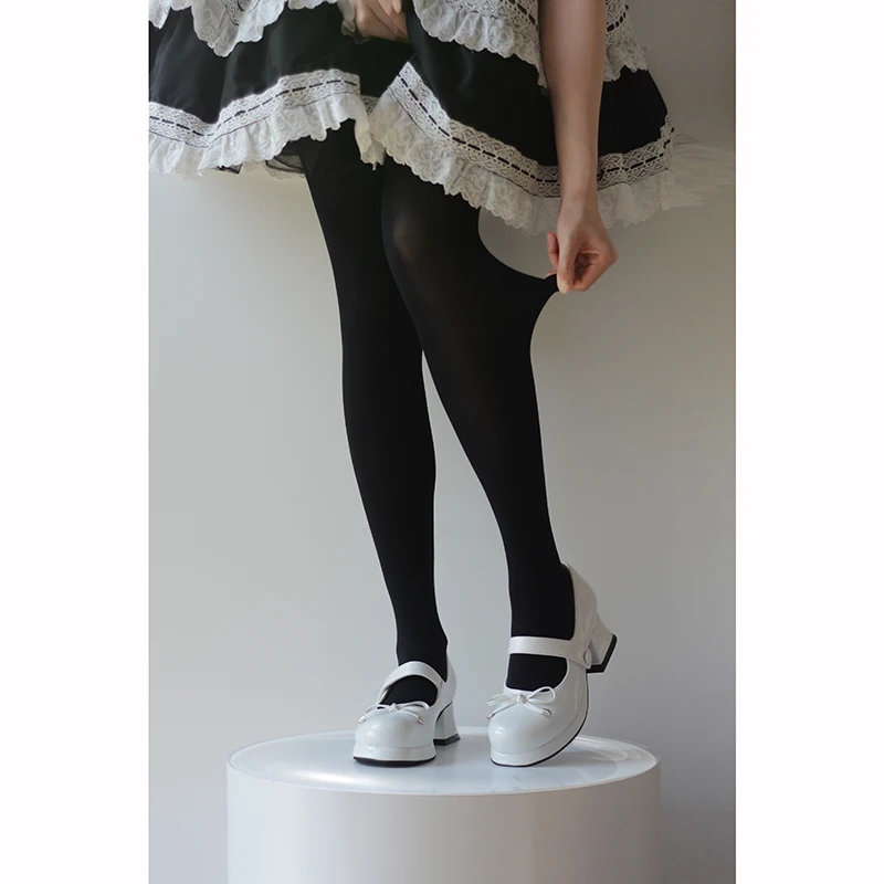 Velvet long tube knee socks 80D summer thin lo female Japanese college wind soft sister jk tall tube white silk
