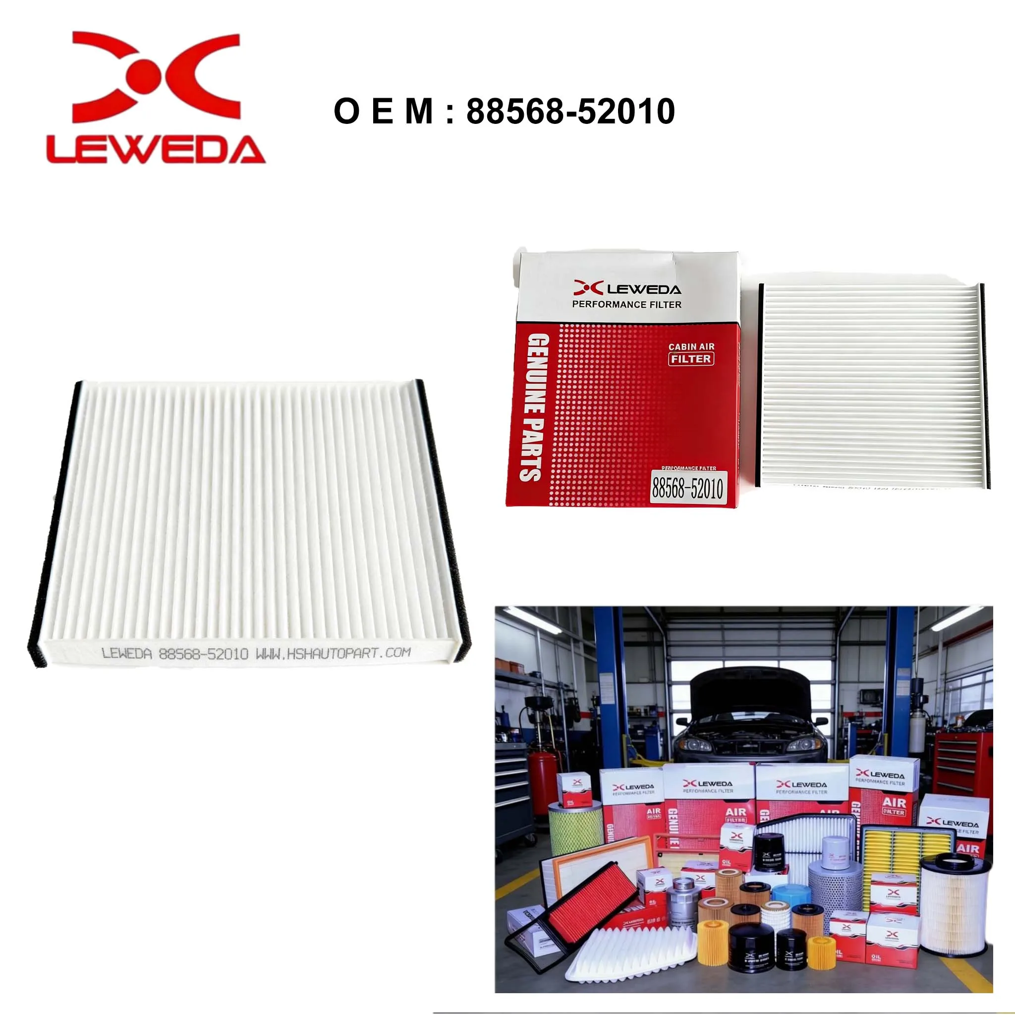 

LEWEDA Activated Carbon Cabin Air Filter 88568-52010 Replace 87139-12010 For Toyota RAV4 Corolla Yaris High Efficiency