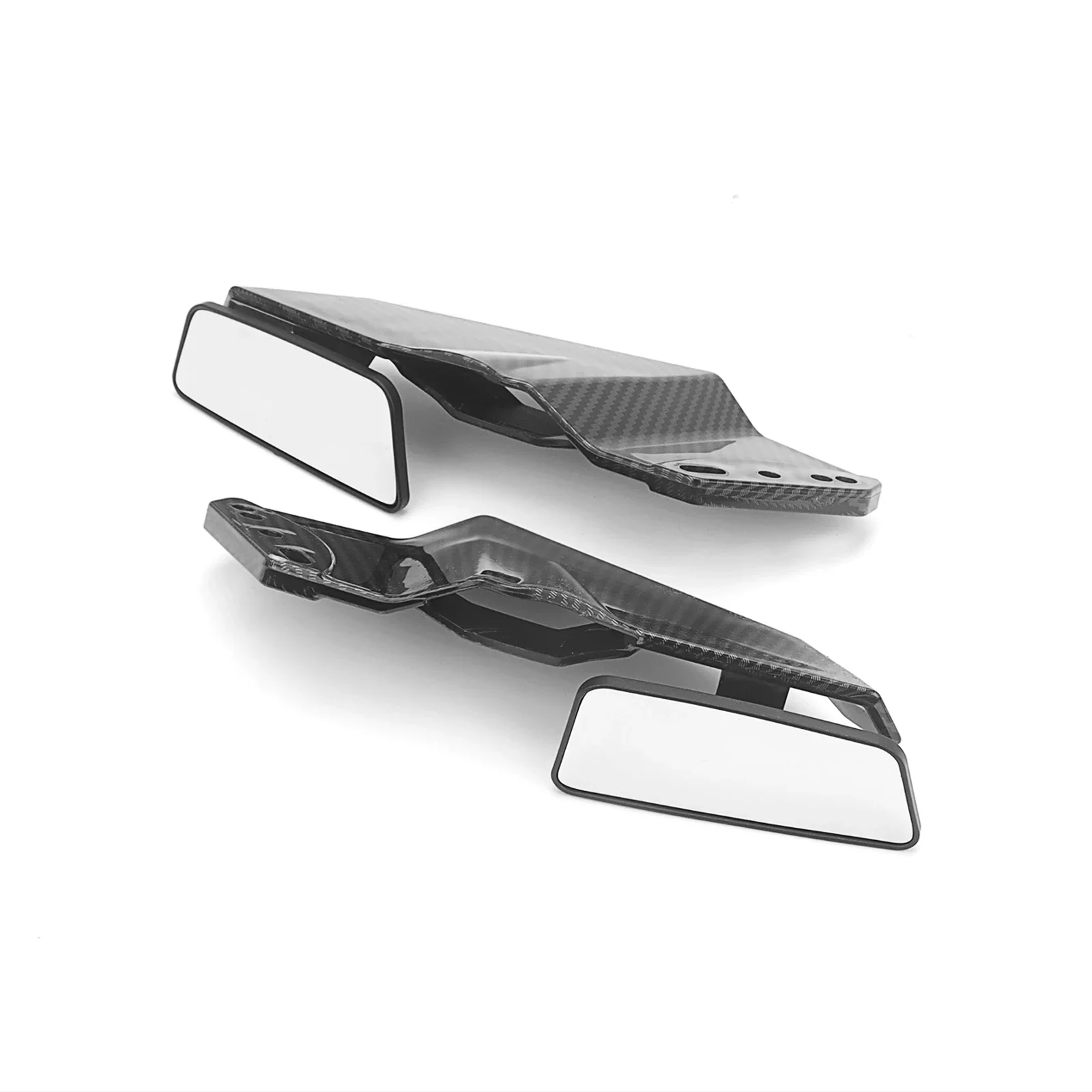 ألياف الكربون - مظهر جناح جانبي قابل للتعديل ومرايا الرؤية الخلفية وضع شعبي! لهوندا كاواساكي سوزوكي BMW ياماها الدراجات #5