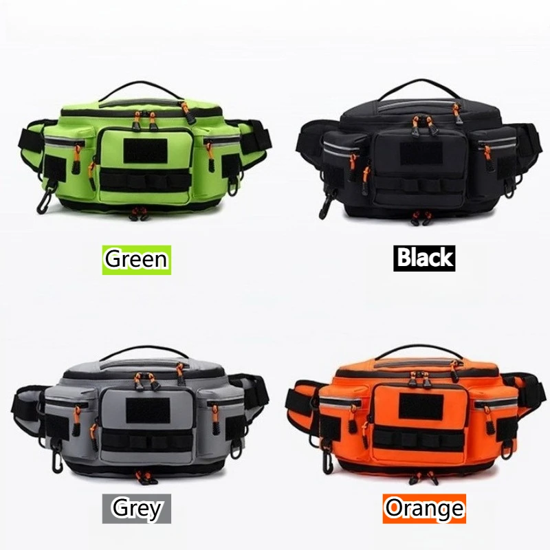 For Moto Sling Waist Pack Outdoor Waterproof Chest Bag Multi Pockets Fanny Bag for Motorcycle Riding Fishing Camping