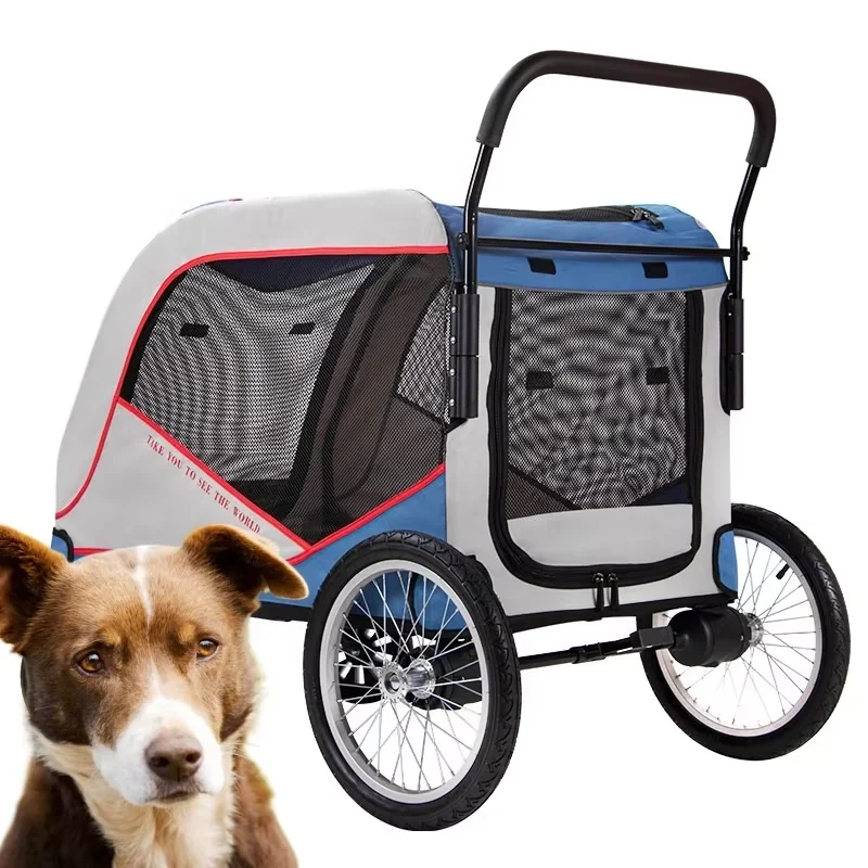 Customized Logo Outdoor Premium Quality Sustainable and Breathable Pet Rover Jogging Stroller with Comfort Rubber Wheels