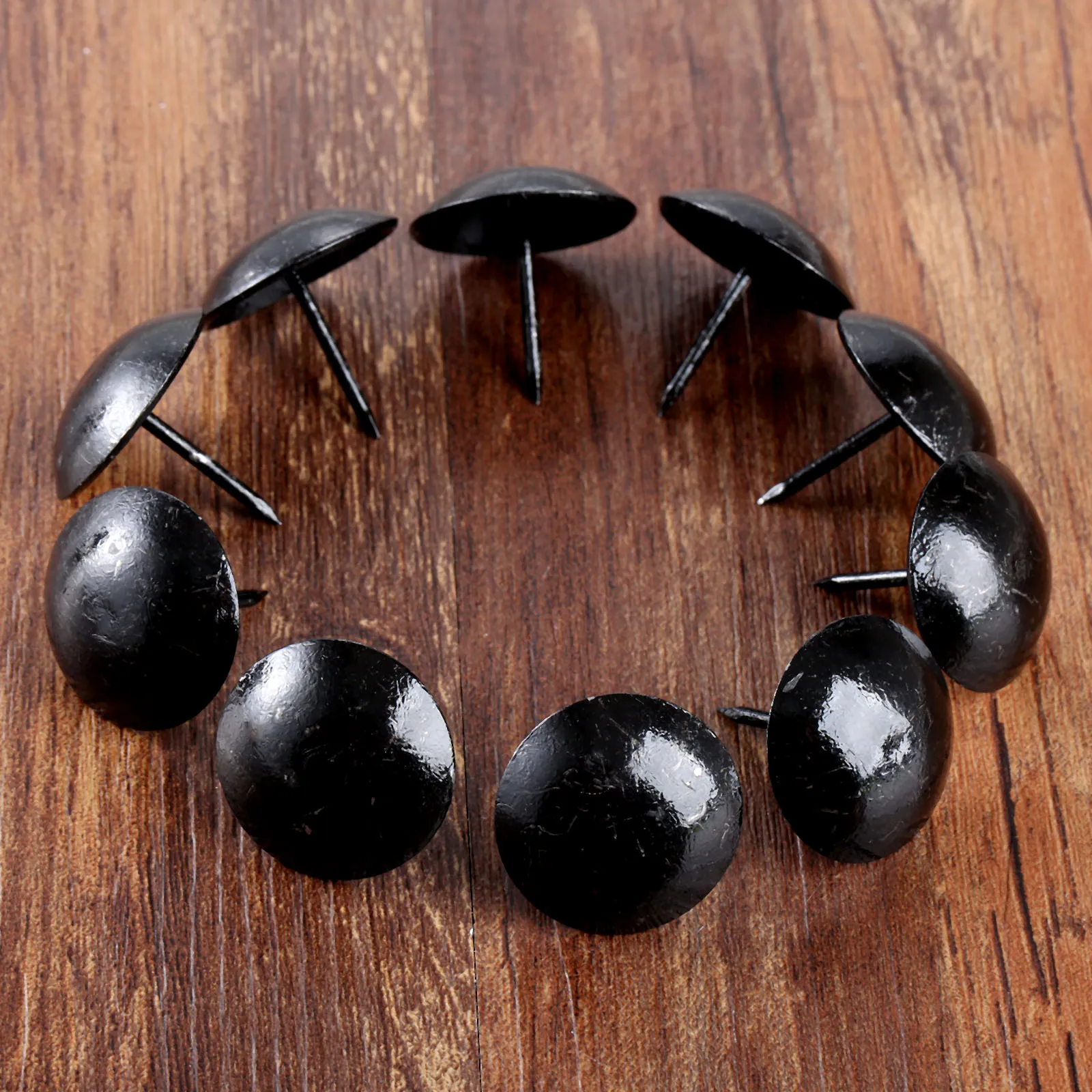 DRELD 20 Chiếc 25Mm Cổ Đen Bọc Móng Tay Phụ Kiện Nội Thất Trang Sức Hộp Gỗ Sofa Trang Trí Độ Bám Bông Pushpin Doornail