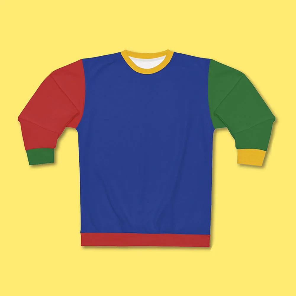 Unisex-Sweatshirt mit Farbblock-Design, Rundhalsausschnitt, für Damen und Herren, Retro-Stil, Patchwork-Muster, locker geschnitten, lange Ärmel, Streetwear-Oberteil mit Aufdruck. – Detail 2