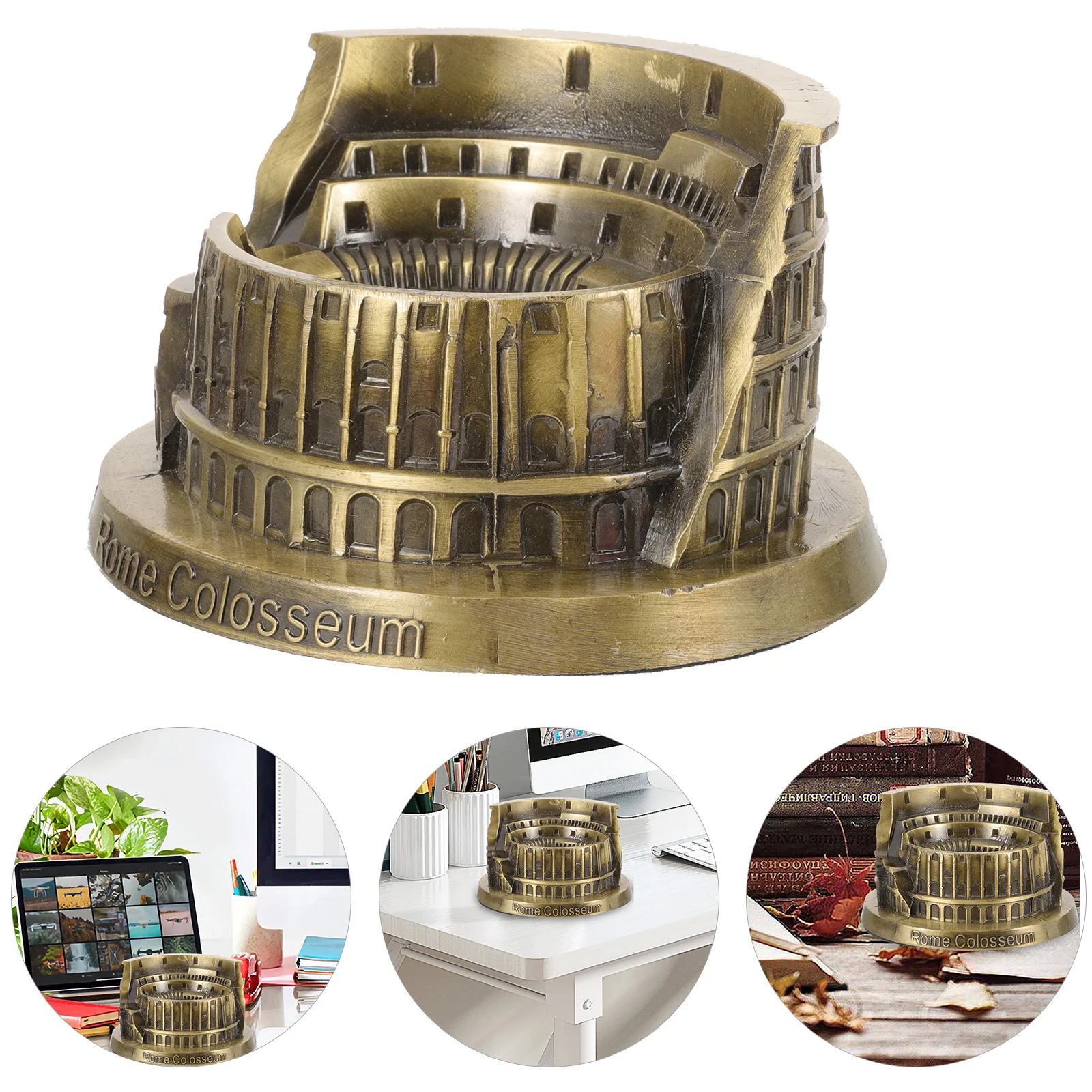 

Colosseum Ornament Retro Decor Exquisite Roman Statue Metal Model Rome Desk Decorative Architecture Party Travel Home Supplies