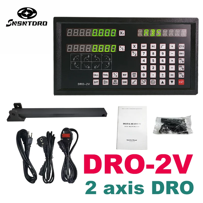 

DRO-2V Display Professional Digital Readout AC90-260V and Linear Glass Scale Encoder Grating Ruler For Lathe milling machines