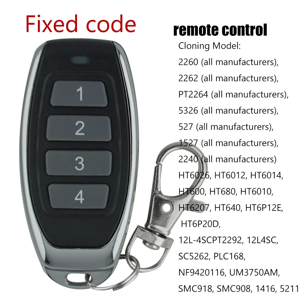 Universal, 433,92 MHZ fixed code copy remote control, push rod barrier control