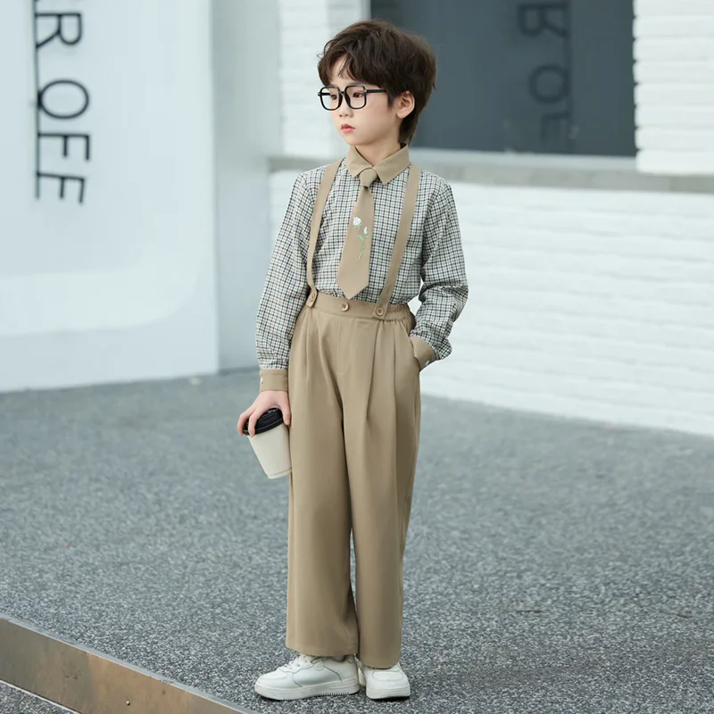 Children's Spring Summer New Arrivals Class Activity Host Recitation Performance Costume Boy's First Birthday Photography Outfit