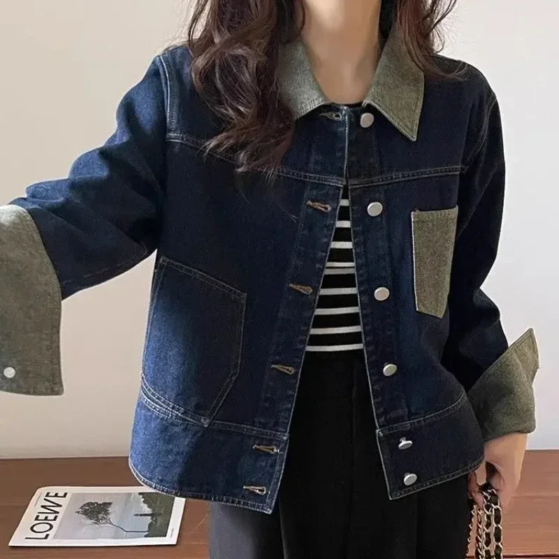 Spring Autumn Crop Short 2025 New Arrivals Small Cowboy Coat Woman in Promotion Vintage Original Deals Denim Jacket for Women