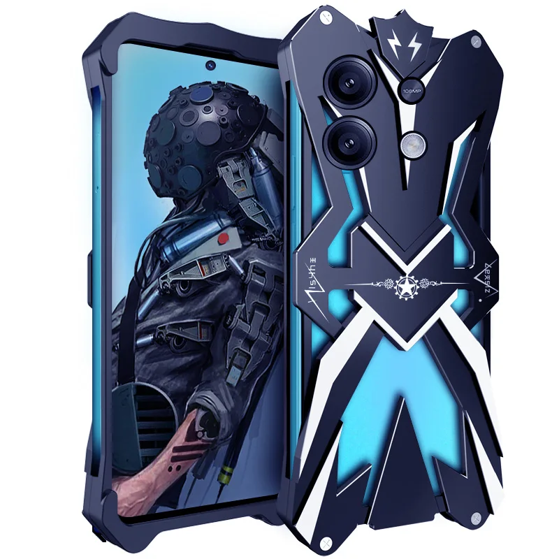 Zimon Luxury Thor Heavy Duty Armor Metal Aluminum Phone Case For Xiaomi Redmi Note 13 Note13 Pro + Plus Bumper Cover Cases