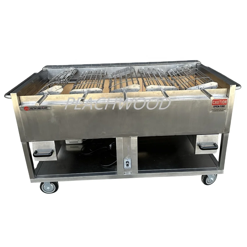 5 cestas Asador de pollo/Peri Peri Parrilla de pollo Brasas Churrasqueira Parrillas de barbacoa para entretenimiento al aire libre