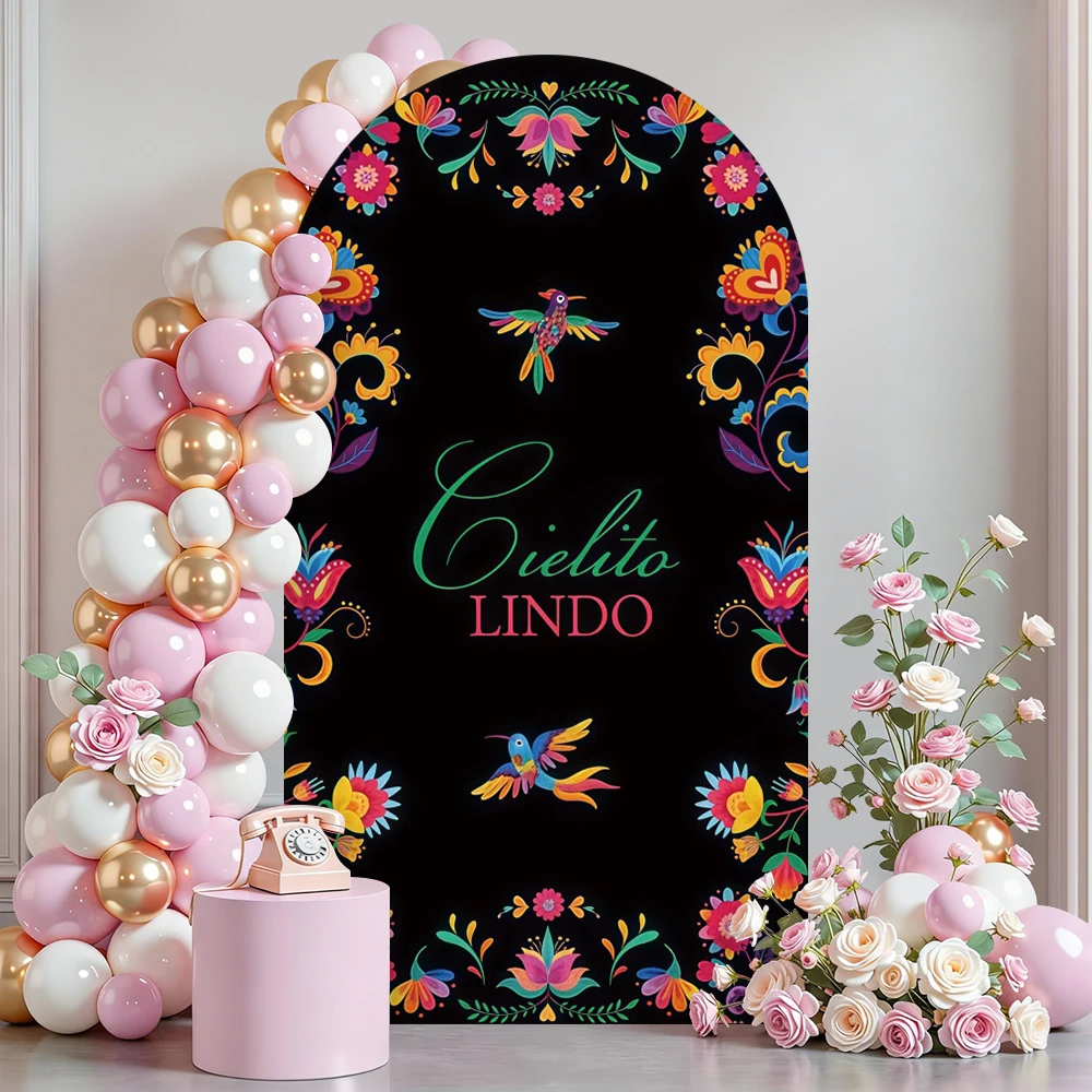 Mexican Party Fiesta Arch Covers Background Baby Shower Birthday Party Photo Arch Wall Decor Backdrop