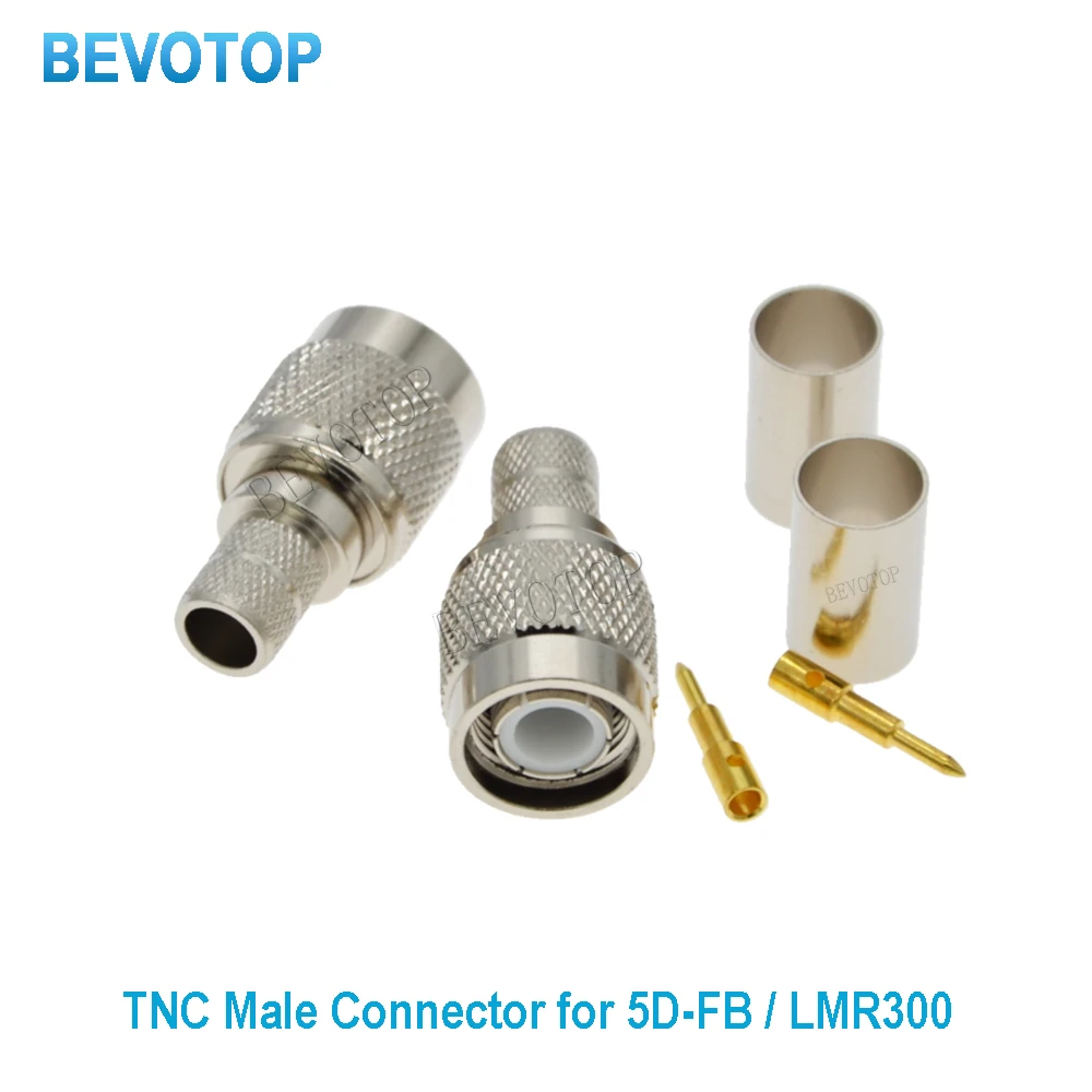 

10Pcs/lot LMR300 / 5D-FB TNC Male Plug 50-5 Connector for LMR-300 / 5D-FB Cable Crimp TNC Connector BEVOTOP Wholesales