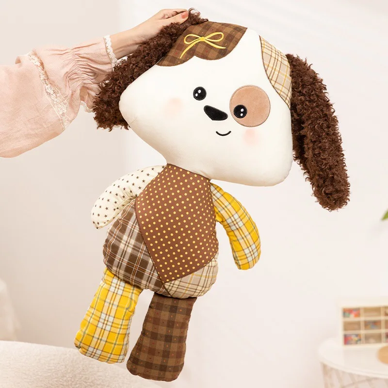 65cm Patch Puppies Dog Plush Toys Soothe Doll Cute Plushie Birthday Pillow Adult Companion Stuffed Gift for Kid Xmas Kawaii