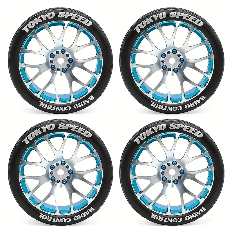 1/10 RC-Rennräder und Reifen-Set – 12-mm-Sechskant-Metallfelgen für Tamiya TT01/TT02/XV01/XV02, HSP, HPI, Kyosho – On-Road-Auto-Upgrade – Detail 2