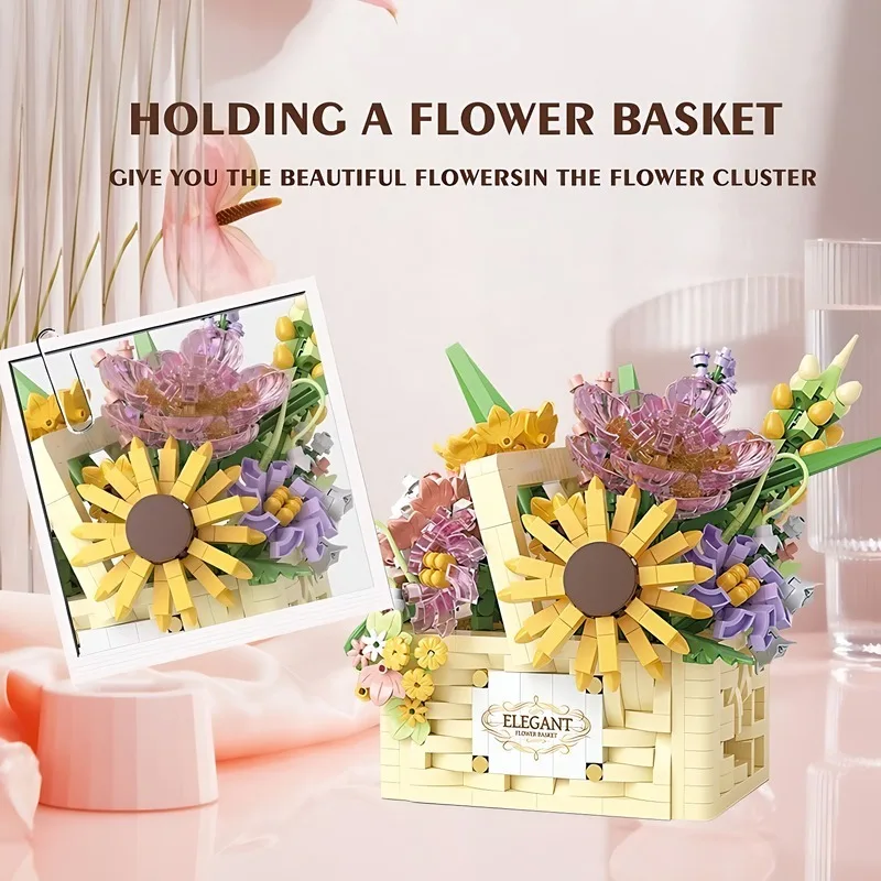 Heart Of Sunshine Handheld Flower Basket Style + Light-Up Building Blocks