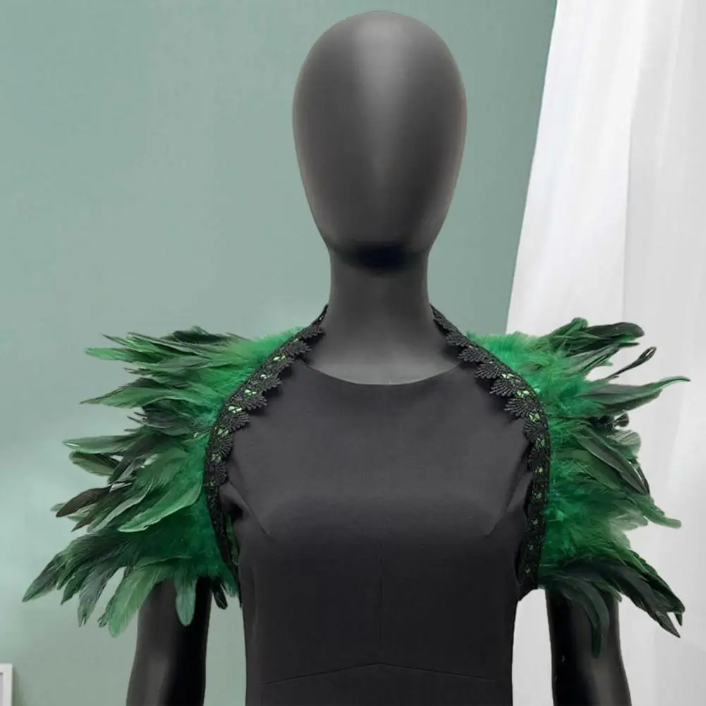 Allergy-free Feather Shawl Feather Shawl Elegant Lace Feather Shrug Cape for Cosplay Stage Performance Adjustable for Dancer