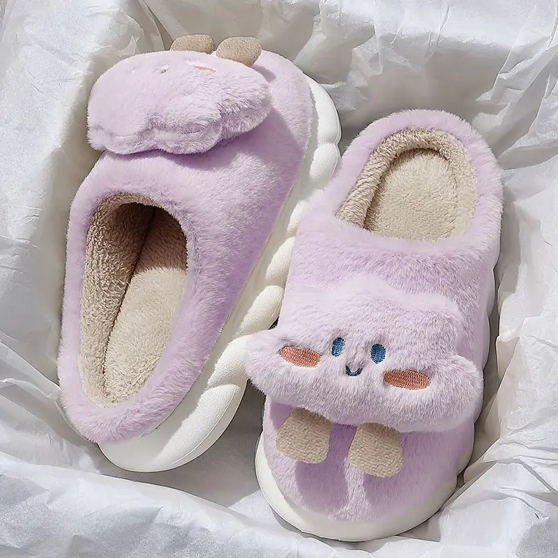 Pantofole per bambini Scarpe da casa Hello Kitty Scarpe invernali per ragazze Fondo morbido Caldo antiscivolo Caldo blu Pruple Scarpe Taglia 26-41