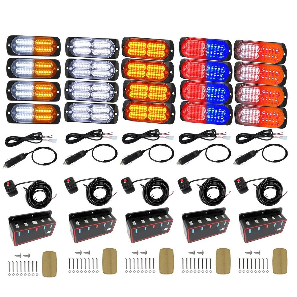 24 LED Warning Strobe Light LED Chip and Plastic Fit For most vehicles including cars, pickups, trucks, SUVs, trailers, and vans