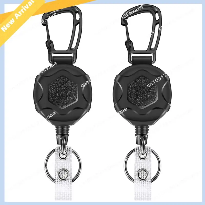 M01K Retractable Keychains Heavy Duty Badge Reel Retractable Id Badge Clip With Upgraded Mountaineering Buckle