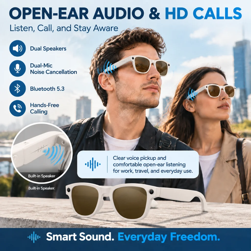 2026 New AI Smart Glasses 4K/8MP Camera 3600mAh Batetery 130+Language Translation Call Music Photochromic Lens Women Sunglasses