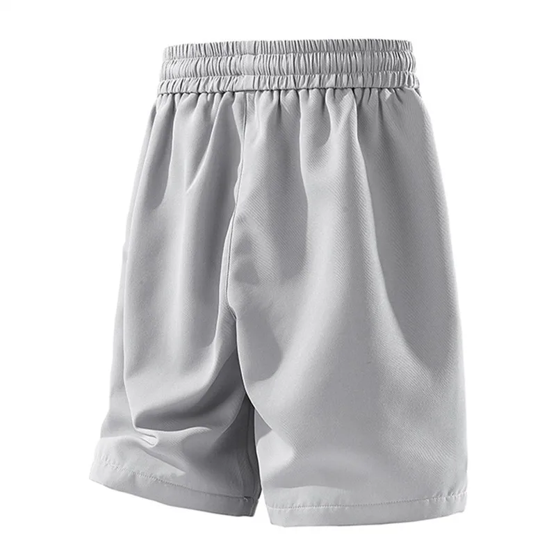 

Summer Men's Elastic Waist Drawstring Cargo Shorts Loose Solid Zipper Pocket Straight Casual Streetwear Shorts Man Plus Size 8XL