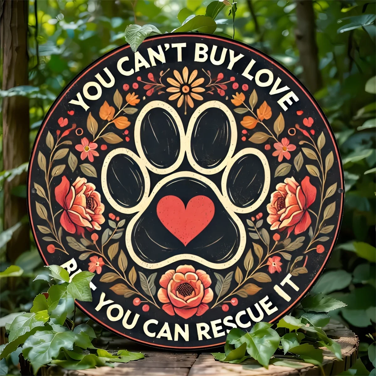 2D Flat, 1pc Wooden Welcome Sign for Rescue Dogs – 
