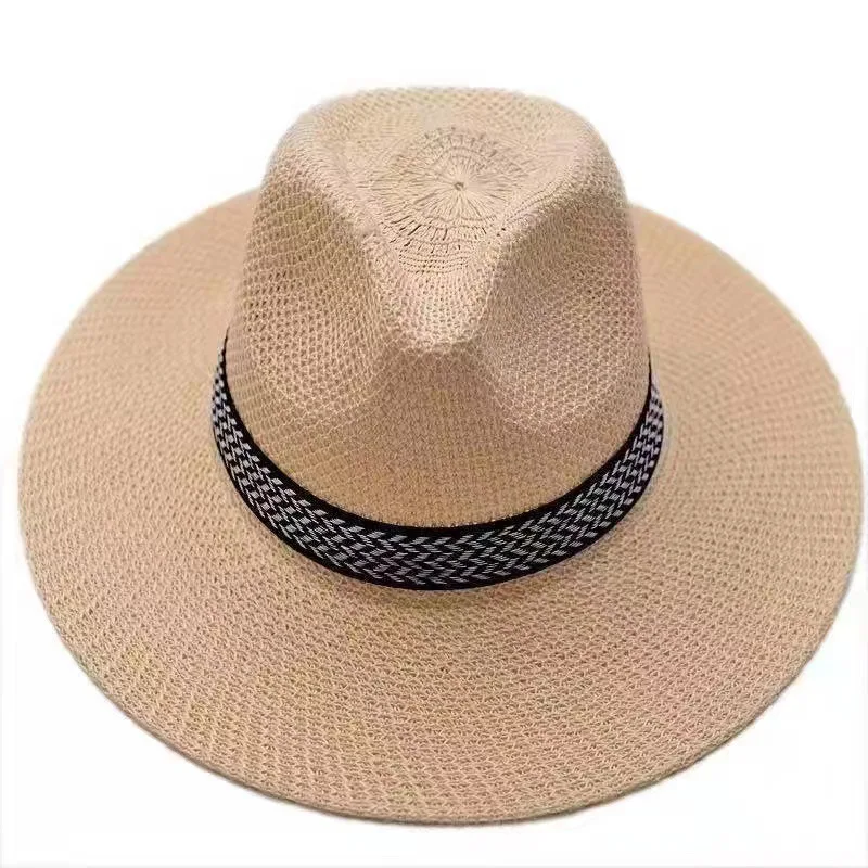 Sunblock Hat for Men and Women Beach Party Large Eaves Straw Hat Outdoor Fishing Fisherman Hat on Leisure Travel Woven Dad Gift