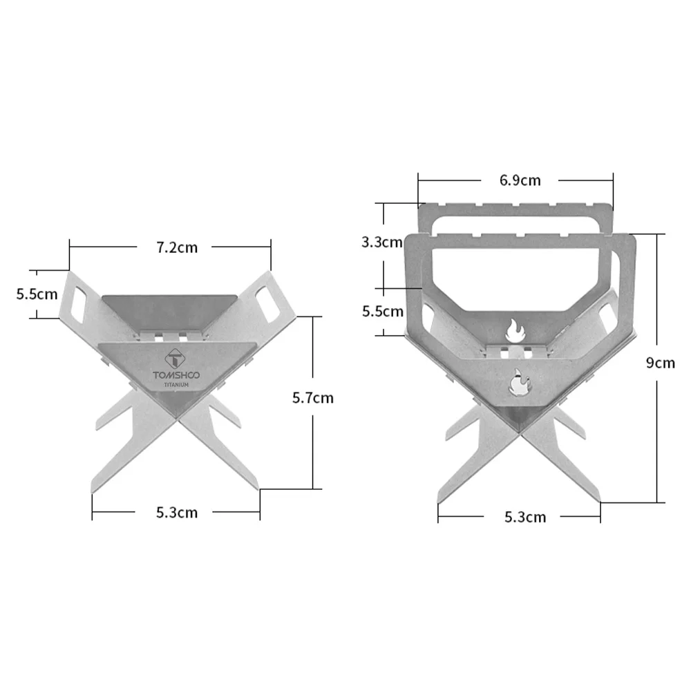 Tomshoo Mini Folding Stove Titanium Alloy Portable Lightweight for Wood Burning and Aromatherapy Stove Outdoor Cool Camping Gear