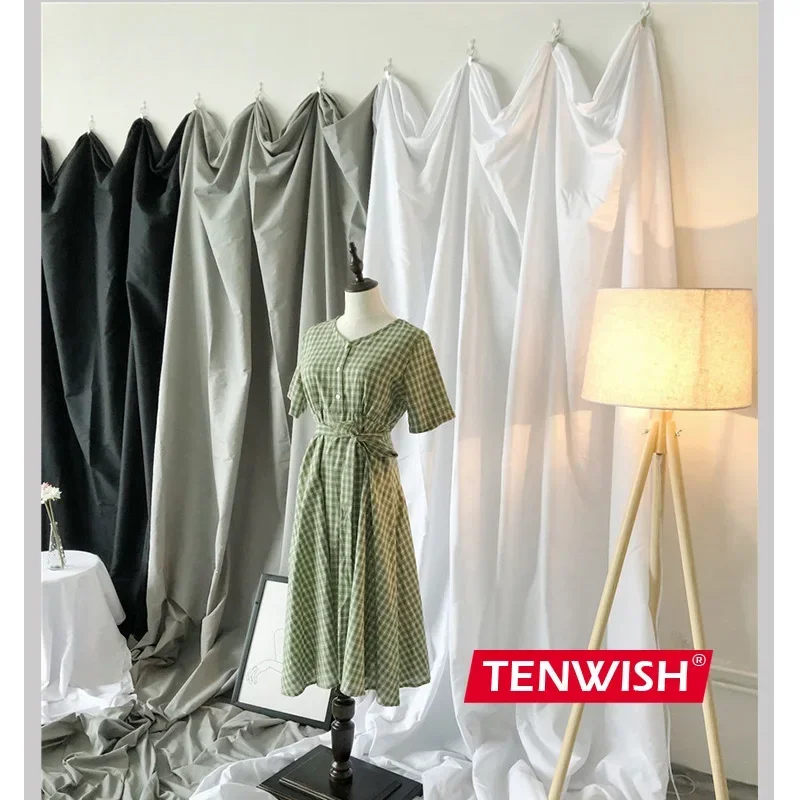 

TENWISH Solid Colored Muslin Background Seamless Backdrop Cloth for Photo Studio Instagram Still Life Shooting Tiktok Live