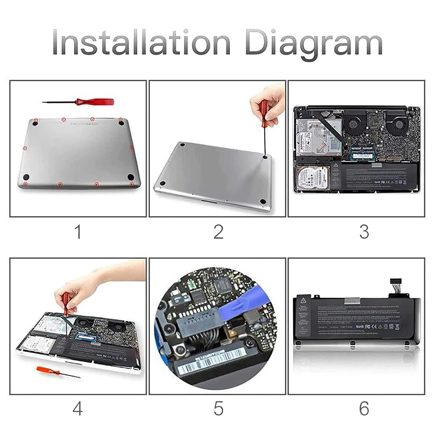 A1322 A1278 batteria Macbook per Apple Macbook Pro 13 pollici A1278 metà 2012 2010 2009 inizio 2011, cacciaviti 2 pezzi gratuiti