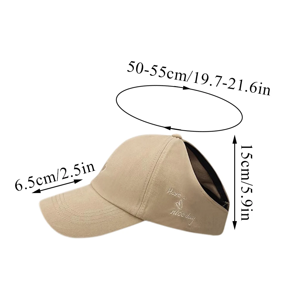 New Summer Children Baseball Cap Breathable Empty Top Caps Love Embroidery Kids Sun Visor Hats Adjustable High Ponytail Hat Girl