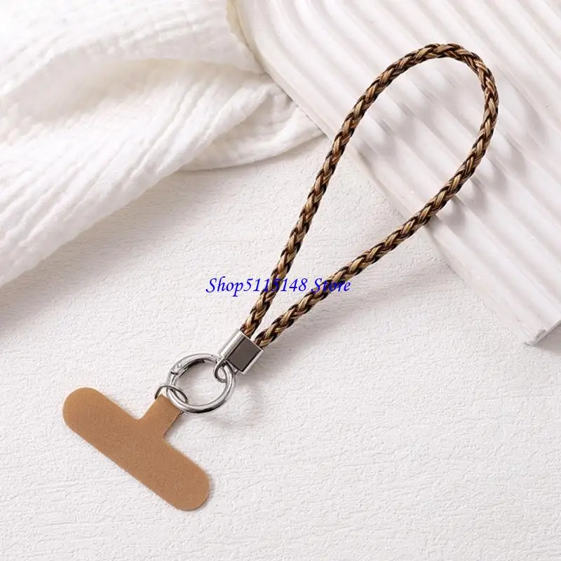 F3MA Leather Leather Hand Wrist Strap Phone Lanyard Universal Lanyard مع علامات تبويب الحبل