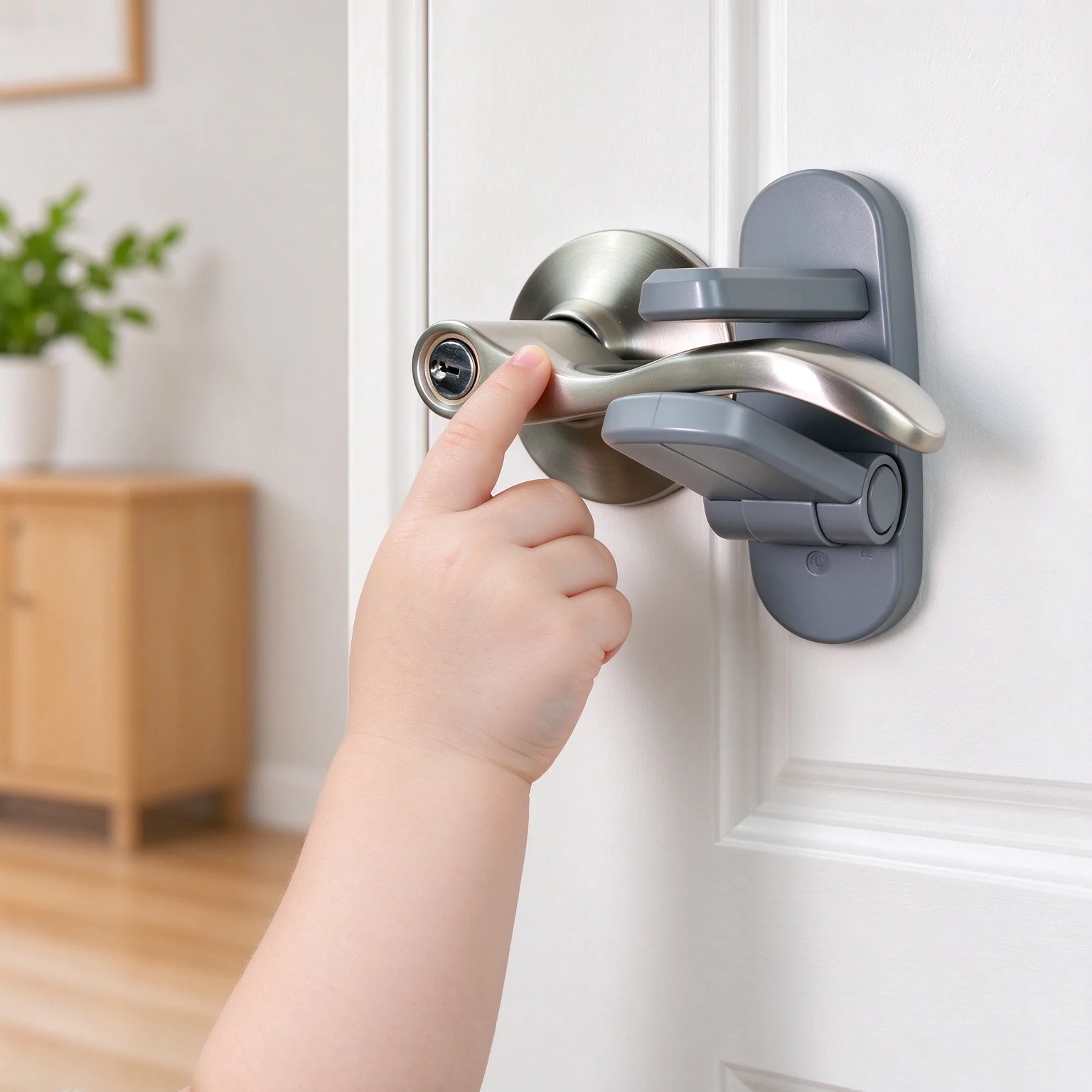 Universal Door Lever Lock Child Baby Safety Lock Rotation Proof Professional Door Adhesive Security Latch Multi-functional