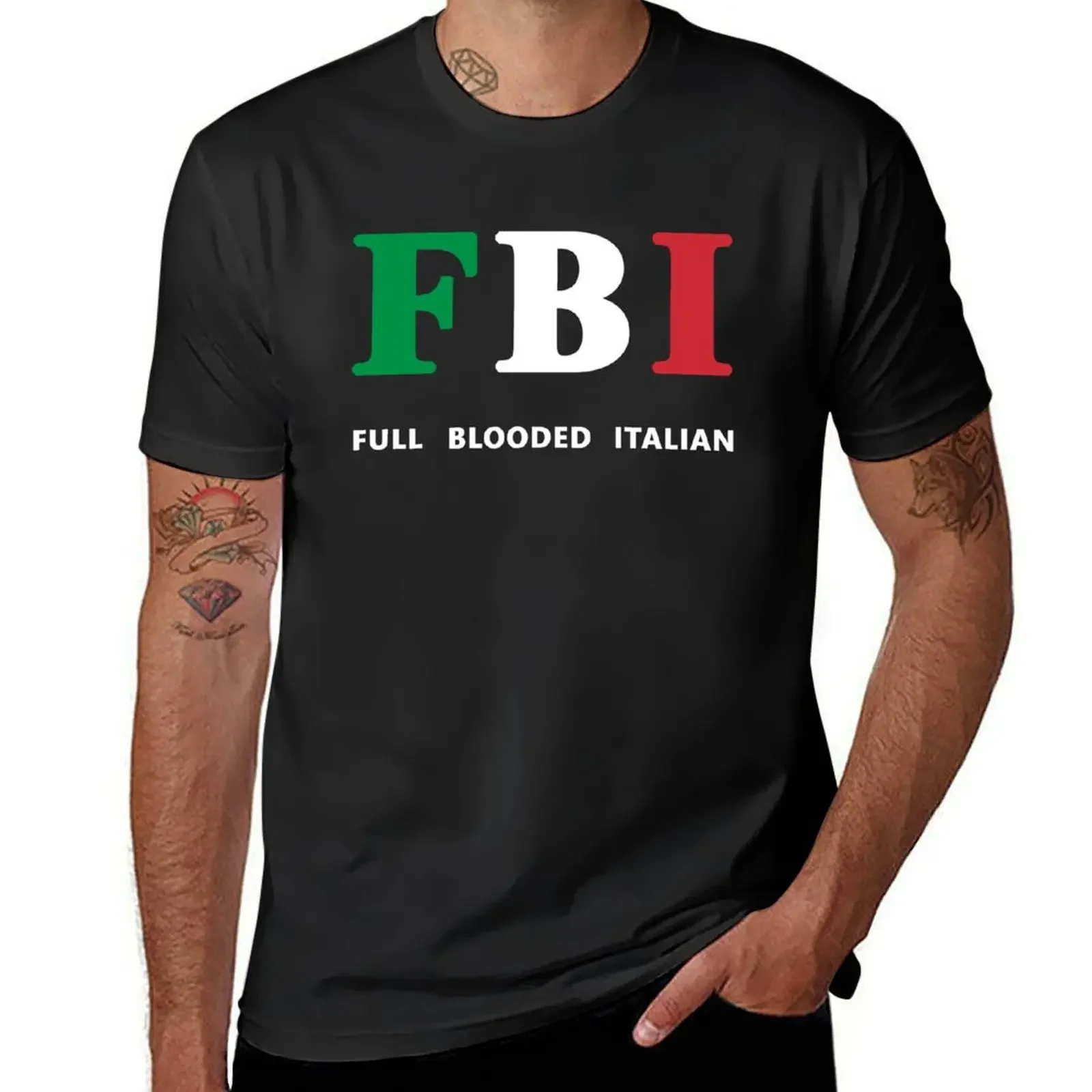 Italy Italian FBI - Full Blooded Italian T-Shirt summer top anime mens vintage t shirts