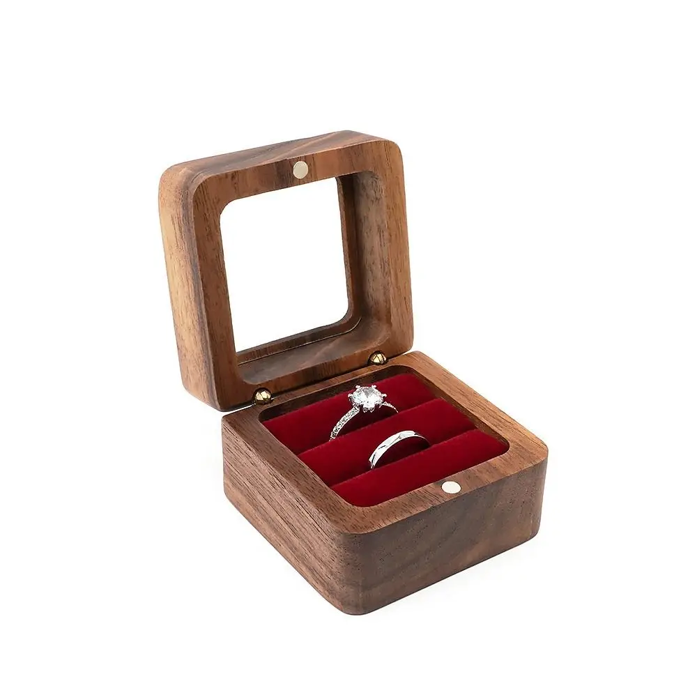 

Engagement Gifts Case Wooden Jewelry Box Ring Storage Box Storage Holder Lover Ring Display Box