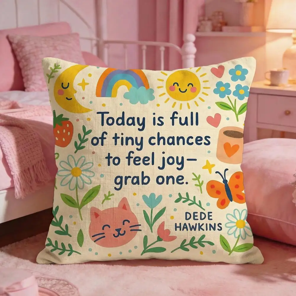 Lemon Floral Pattern Cushion Cover Premium Comfort Reversible Pillow Cove -Two in One Design for Any Room & Car Interior
