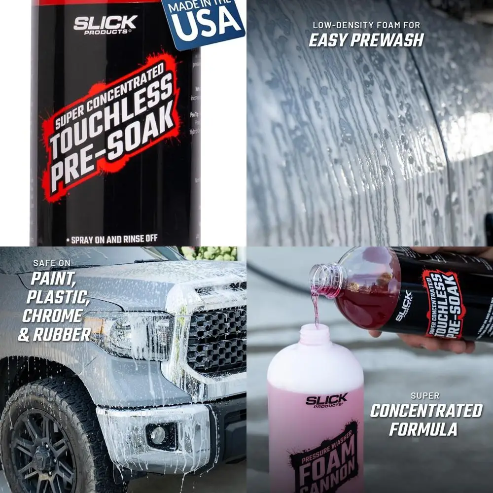 

Super Concentrated Touchless Pre-Soak, Foaming Prewash Car Soap for Foam Cannon or Foam Gun, Loosens Mud, Dirt, Bugs & Grime, Sp